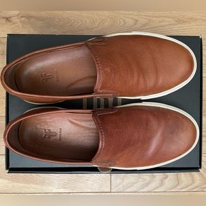 Frye Brett Slip Ons, Tan, Mens Size 8.5
